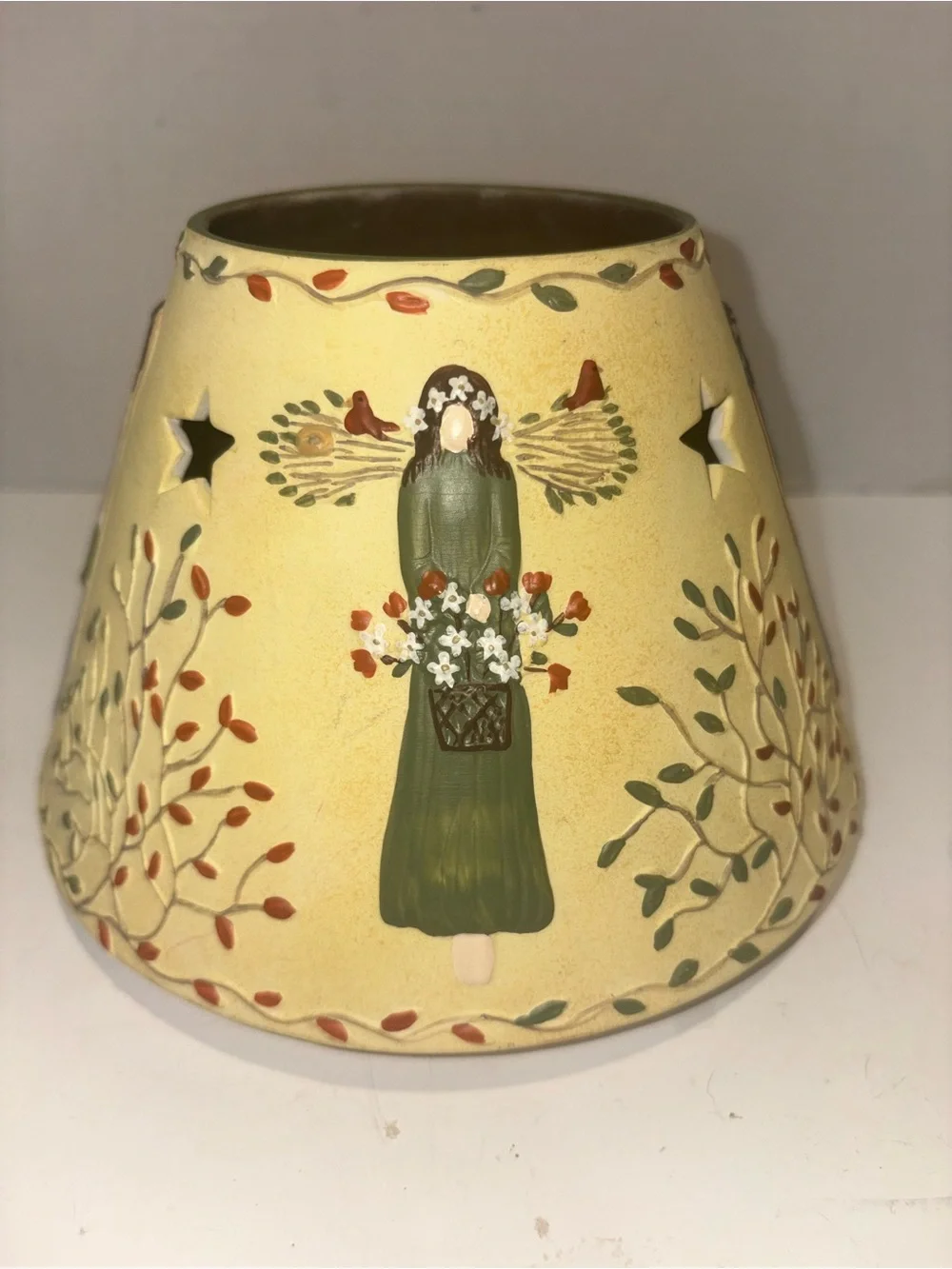 Yankee Candle Patriotic Angel Ceramic Luminary - Yellow, Blue, Red